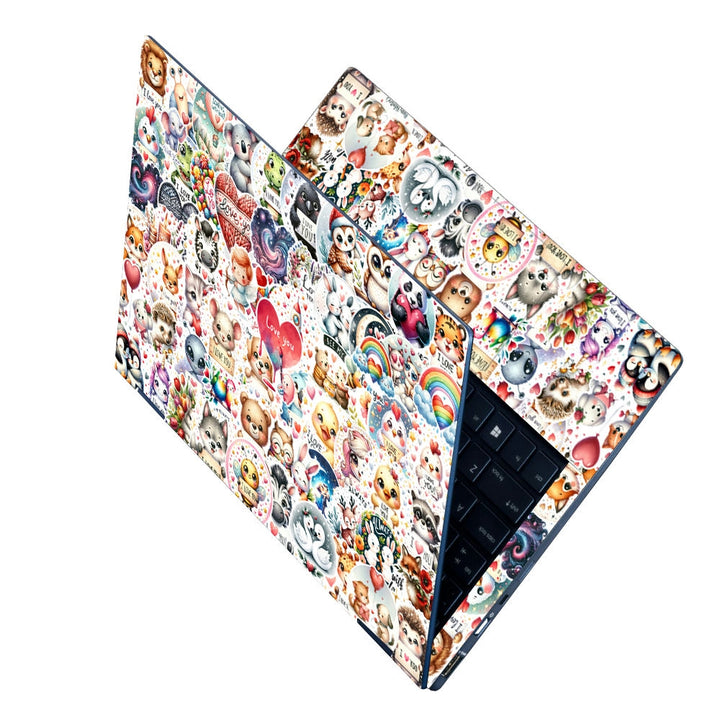 Laptop Skin - I Love You Sticker Bomb