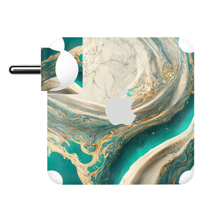 Charger Skin - White Green Stone Art