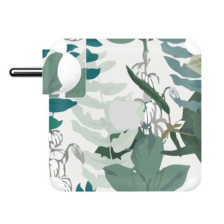 Charger Skin - Green Painted Leaves Art
