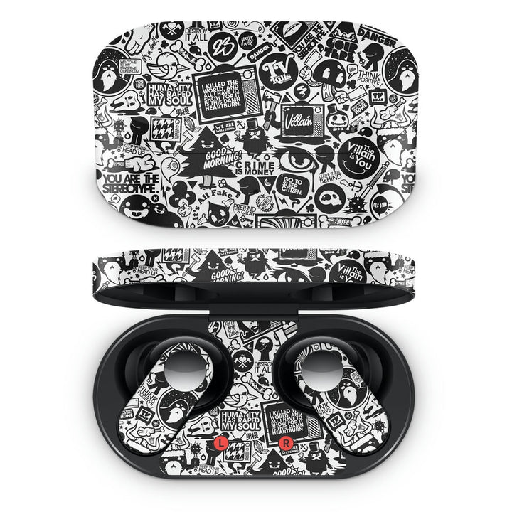 Oneplus Nord Buds Earbud Skin - Zombies Black White Doodle Art