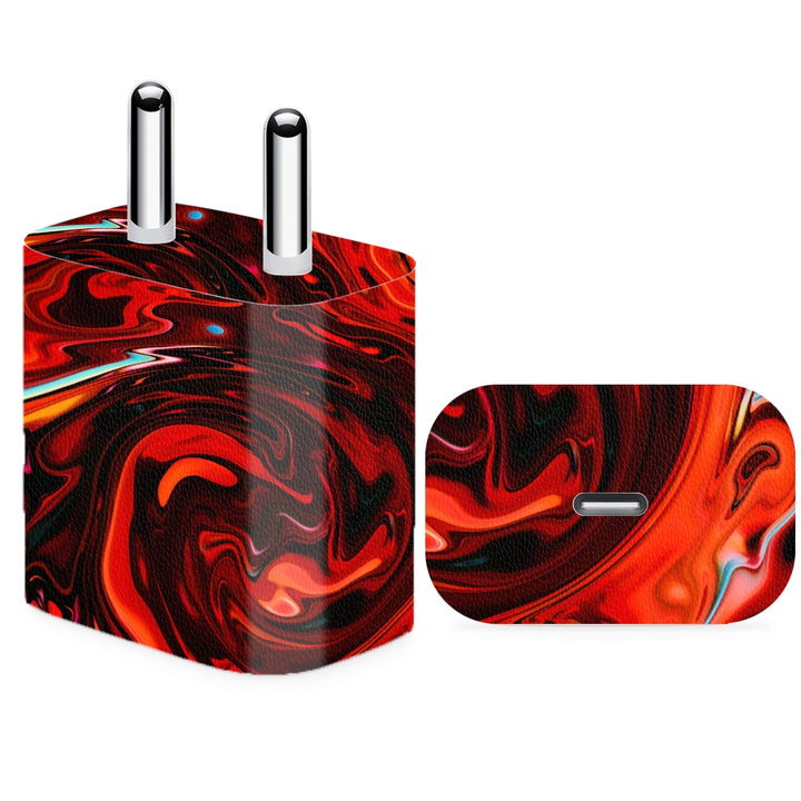Charger Skin - Red Swirl Float Abstract