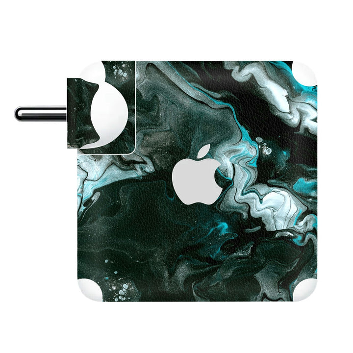 Charger Skin - Black Cyan Marble Series