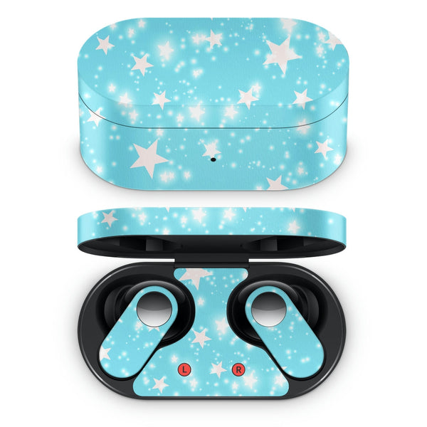 Oneplus Nord Buds Earbud Skin - White Stars on Sky Blue