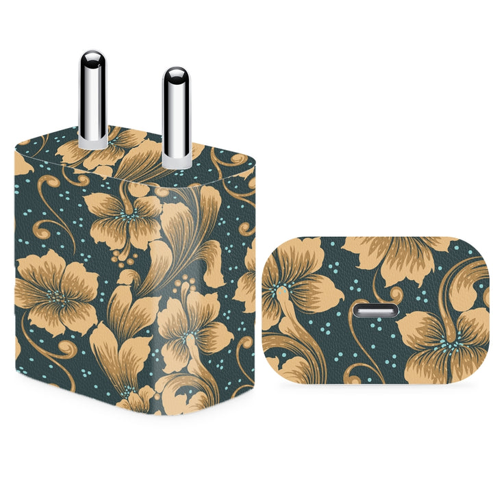 Charger Skin - Golden Flower Pattern