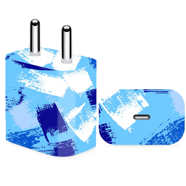 Charger Skin - Blue Brush Stroke Pattern