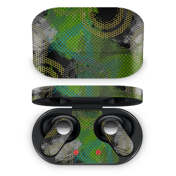 Oneplus Nord Buds Earbud Skin - Yellow Green Honeycomb Design