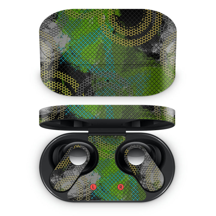 Oneplus Nord Buds Earbud Skin - Yellow Green Honeycomb Design