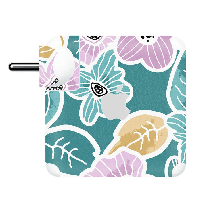 Charger Skin - Pink Flower Leaves Abstract