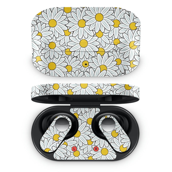 Oneplus Nord Buds Earbud Skin - Yellow White Sunflower