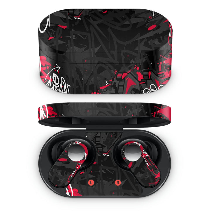 Oneplus Nord Buds Earbud Skin - Dark Black Flat Urban Street Graffiti