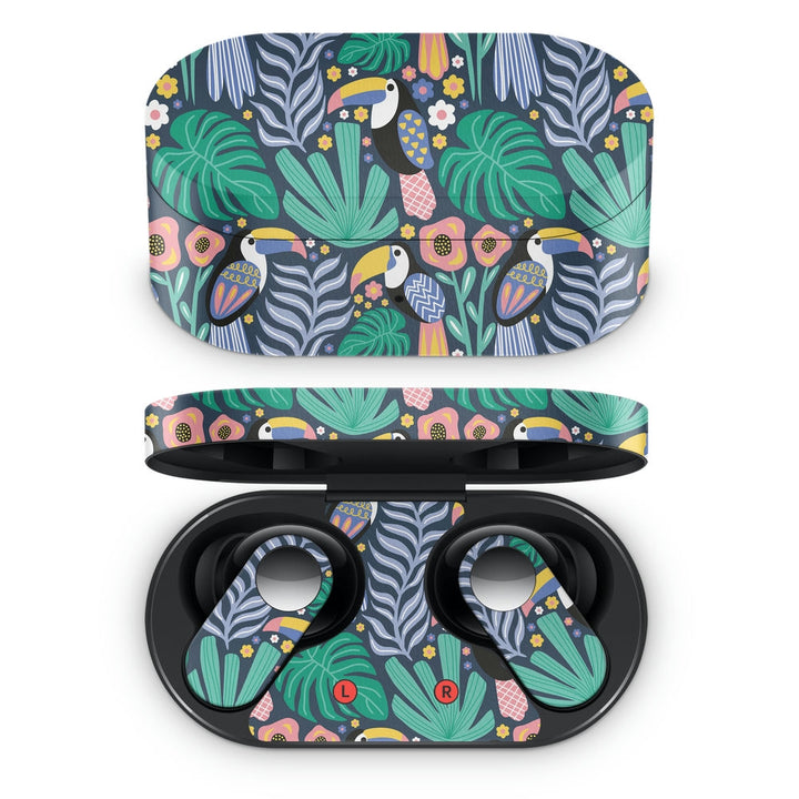 Oneplus Nord Buds Earbud Skin - Toucan Bird Tropical Plant Monstera Flower