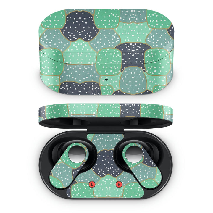 Oneplus Nord Buds Earbud Skin - White Dots on Green Bubbles