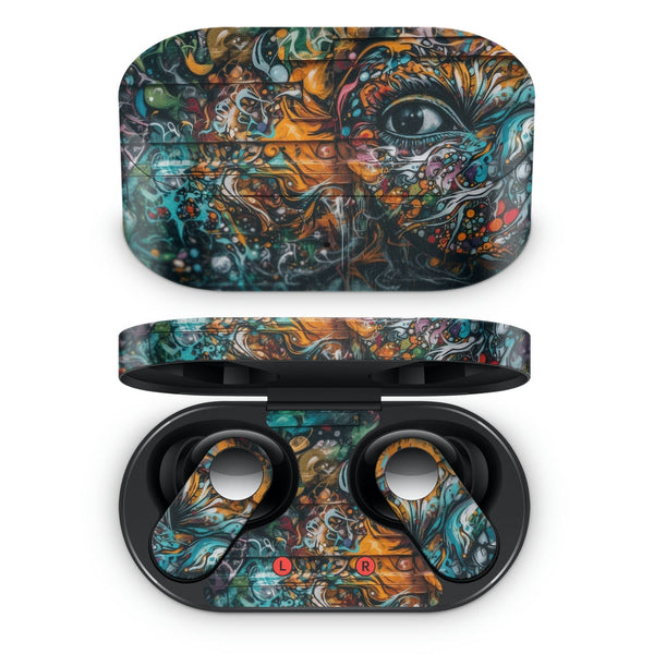 Oneplus Nord Buds Earbud Skin - Vibrant Colors Painted Chaotic Back