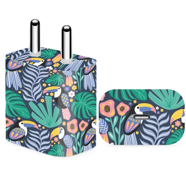 Charger Skin - Toucan Bird Tropical Plant Monstera Flower