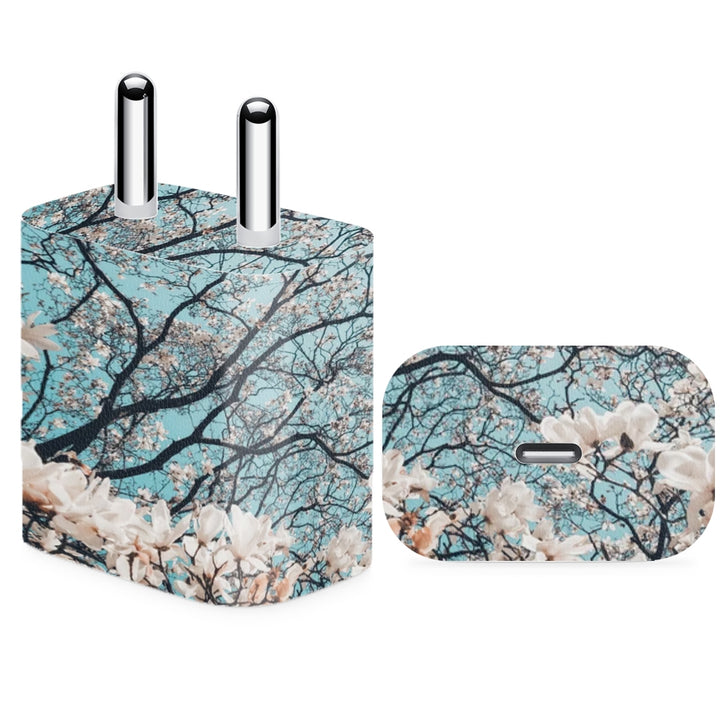 Charger Skin - Whitr Floral Stem