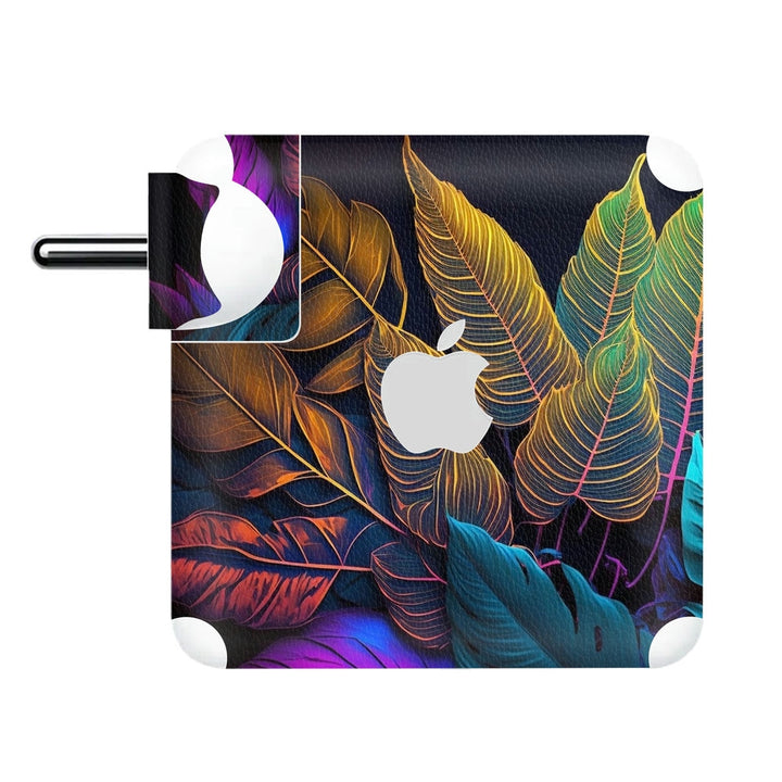 Charger Skin - Creative Fluorescent Color Tropical Leaves