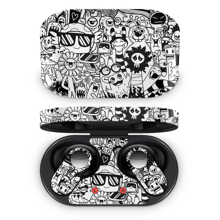 Oneplus Nord Buds Earbud Skin - Goggle Doodle Black