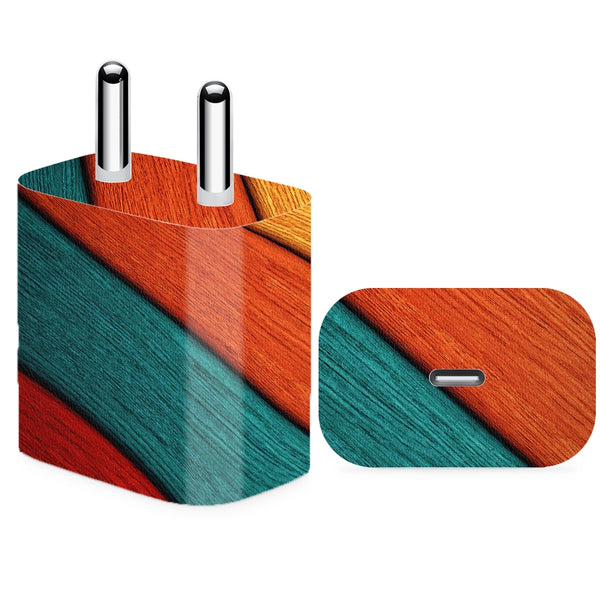 Charger Skin - Colorful Wood Pattern Abstract