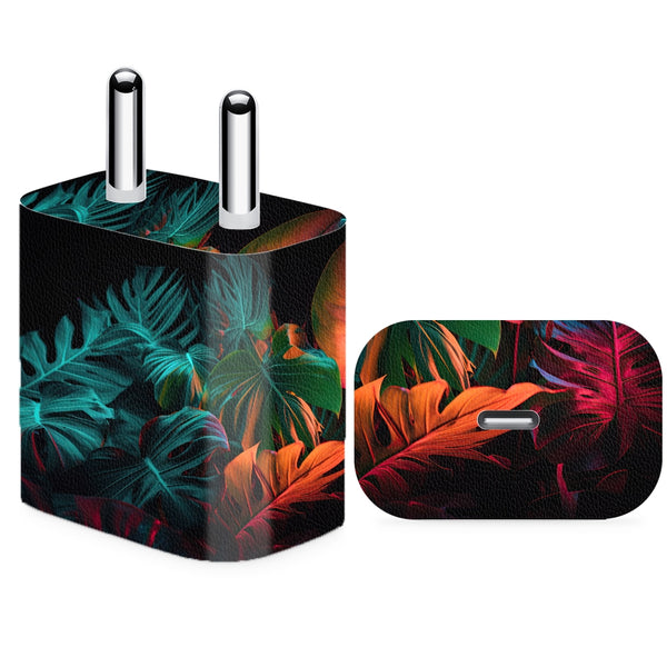 Charger Skin - Creative Fluorescent Color Leaves