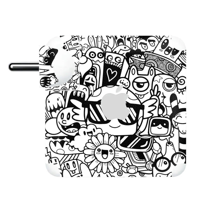 Charger Skin - Goggle Doodle Black