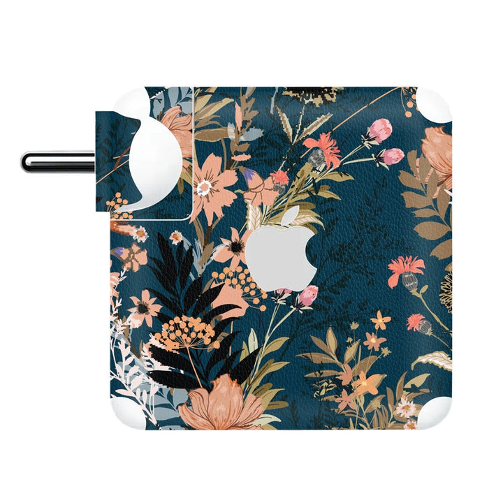 Charger Skin - Floral Blossom Design on Dark Blue