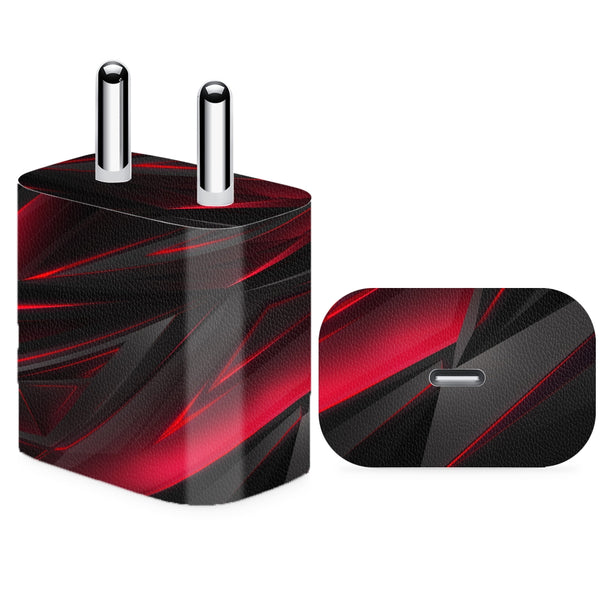 Charger Skin - Grey Red 3D Abstract