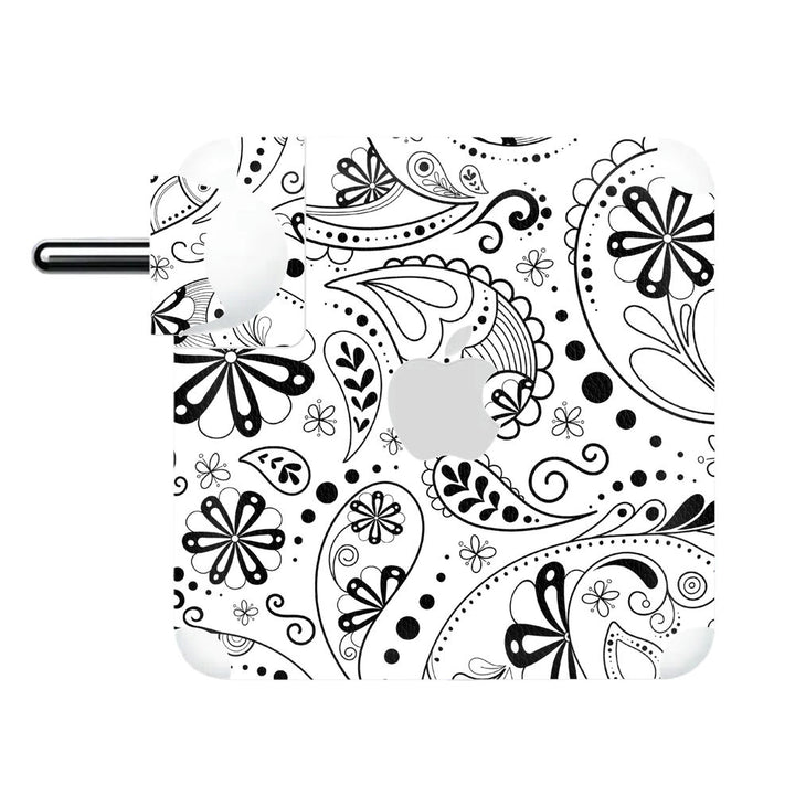 Charger Skin - Black Floral Spiral